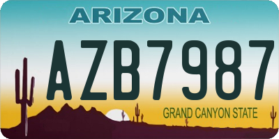 AZ license plate AZB7987