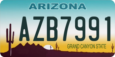 AZ license plate AZB7991