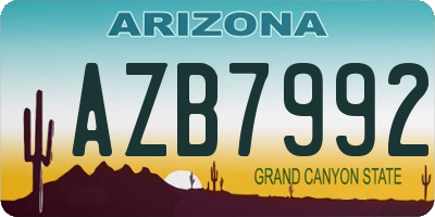 AZ license plate AZB7992