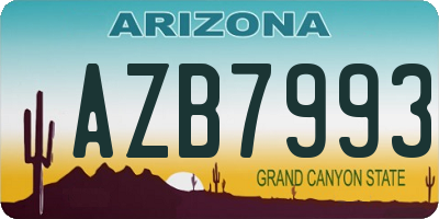 AZ license plate AZB7993