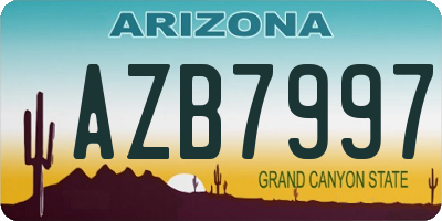 AZ license plate AZB7997