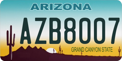 AZ license plate AZB8007