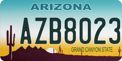 AZ license plate AZB8023