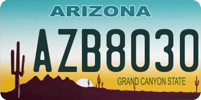 AZ license plate AZB8030