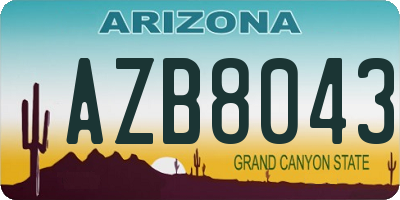 AZ license plate AZB8043