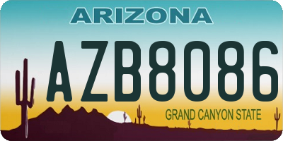 AZ license plate AZB8086