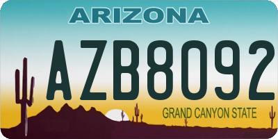 AZ license plate AZB8092