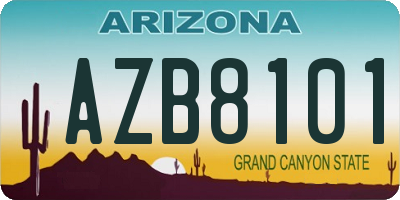 AZ license plate AZB8101