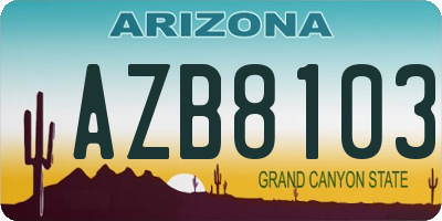AZ license plate AZB8103