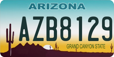AZ license plate AZB8129