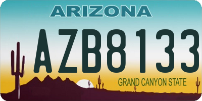 AZ license plate AZB8133