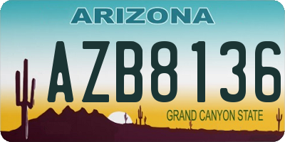 AZ license plate AZB8136
