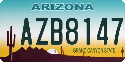 AZ license plate AZB8147