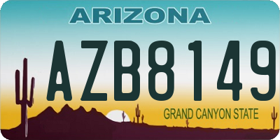 AZ license plate AZB8149