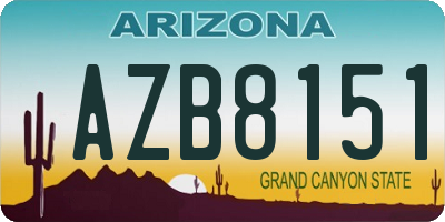AZ license plate AZB8151