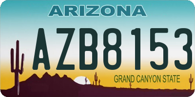 AZ license plate AZB8153