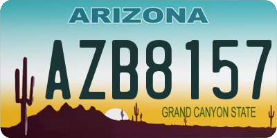 AZ license plate AZB8157