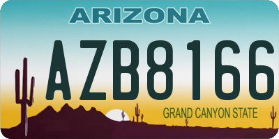 AZ license plate AZB8166