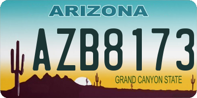 AZ license plate AZB8173