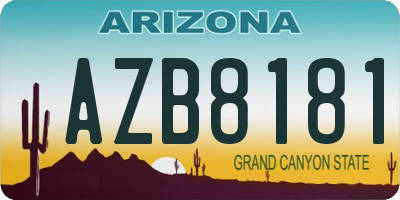 AZ license plate AZB8181