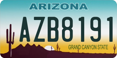 AZ license plate AZB8191