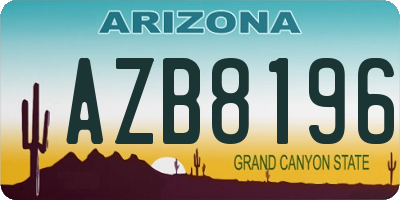 AZ license plate AZB8196