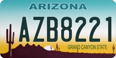 AZ license plate AZB8221