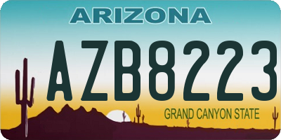AZ license plate AZB8223