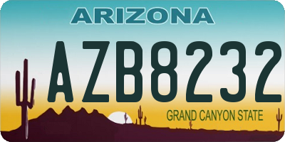 AZ license plate AZB8232