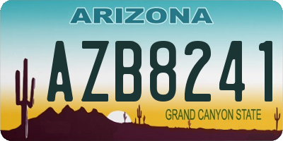 AZ license plate AZB8241