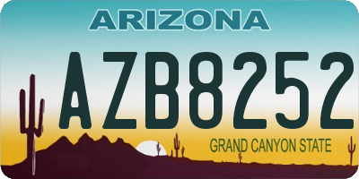 AZ license plate AZB8252