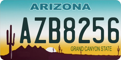 AZ license plate AZB8256
