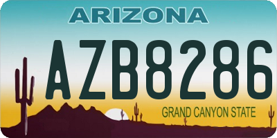 AZ license plate AZB8286