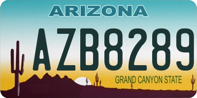 AZ license plate AZB8289
