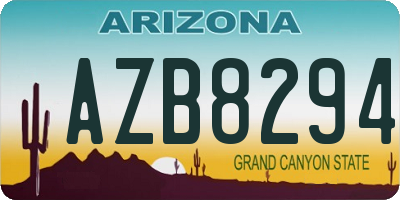 AZ license plate AZB8294