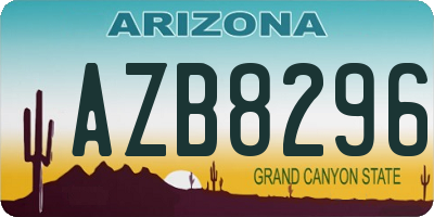 AZ license plate AZB8296