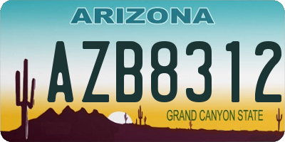 AZ license plate AZB8312