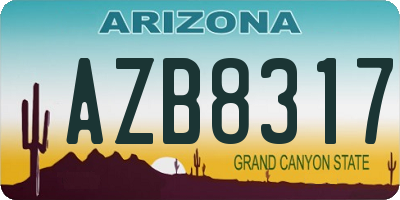 AZ license plate AZB8317