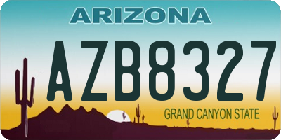 AZ license plate AZB8327