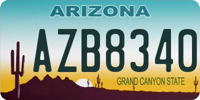AZ license plate AZB8340