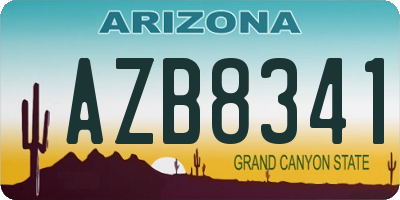 AZ license plate AZB8341