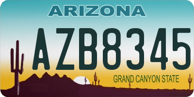 AZ license plate AZB8345