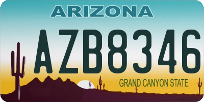 AZ license plate AZB8346