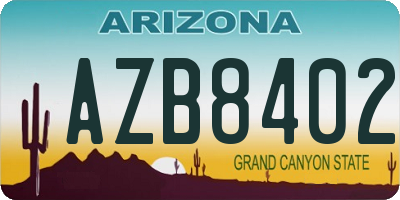 AZ license plate AZB8402