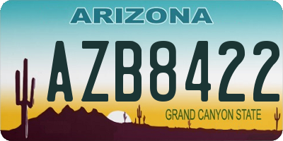 AZ license plate AZB8422