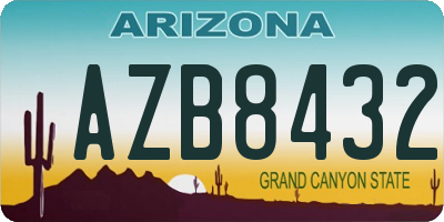 AZ license plate AZB8432