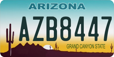 AZ license plate AZB8447