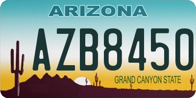 AZ license plate AZB8450