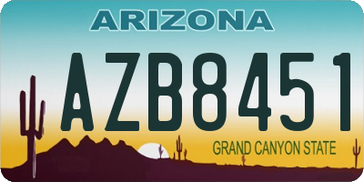 AZ license plate AZB8451