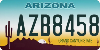 AZ license plate AZB8458